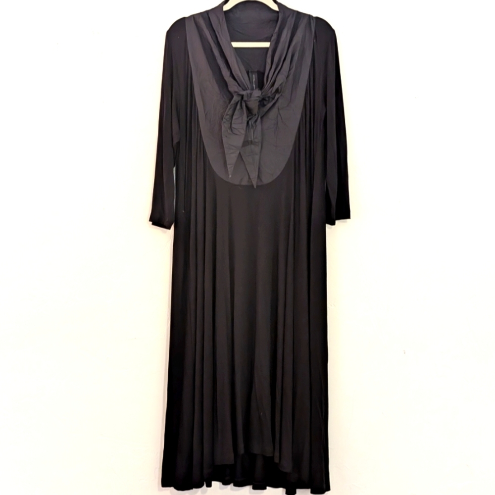 Kedem Sasson Amma KA752 Black Draped Maxi Dress Size 2 Made in Israel